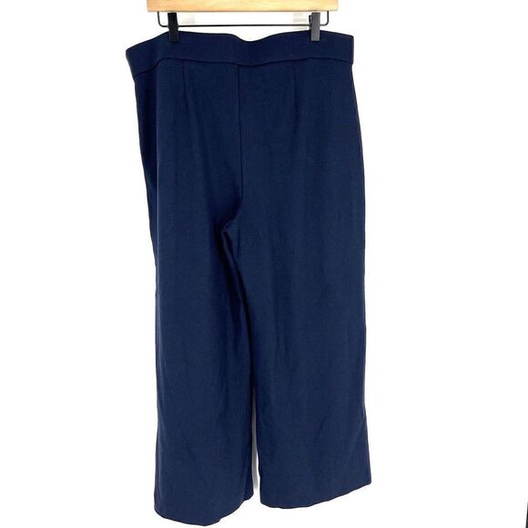 J Crew 365 Pants Size Large Womens Navy Side Zip Wide Leg Ponte Patch Pocket - Picture 5 of 9